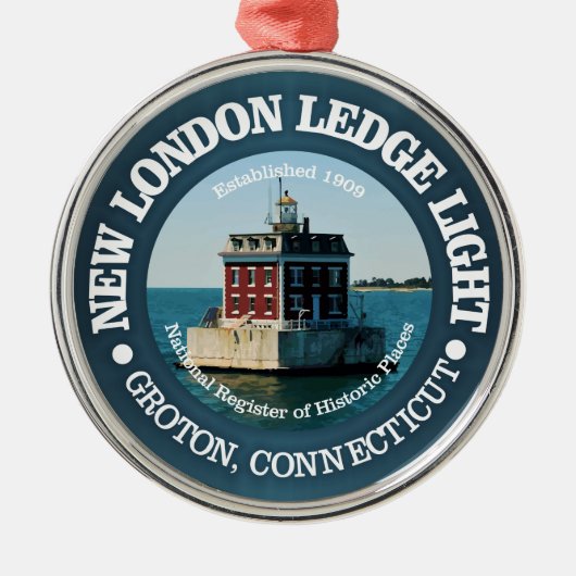 New London Ledge Light Ornament Aus Metall (Vorne)