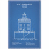 New London Ledge Lighthouse - Connecticut - AD Aufkleber (Vorderseite)