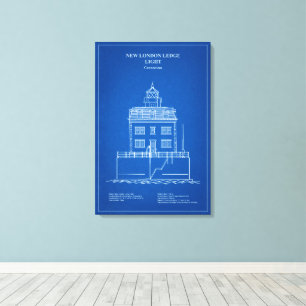 New London Ledge Lighthouse - Connecticut - AD Leinwanddruck