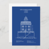 New London Ledge Lighthouse - Connecticut - AD Mitteilungskarte (Vorne/Hinten)