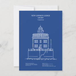 New London Ledge Lighthouse - Connecticut - AD Mitteilungskarte