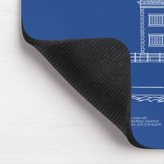 New London Ledge Lighthouse - Connecticut - AD Mousepad (Ecke)