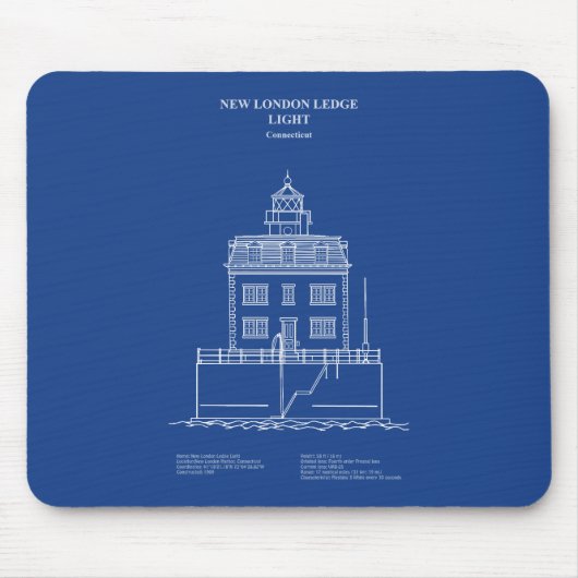 New London Ledge Lighthouse - Connecticut - AD Mousepad (Vorne)