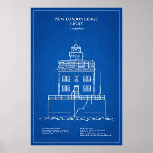 New London Ledge Lighthouse - Connecticut - AD Poster (Vorne)