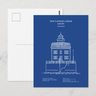 New London Ledge Lighthouse - Connecticut - AD Postkarte