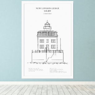 New London Ledge Lighthouse - Connecticut - BD Leinwanddruck