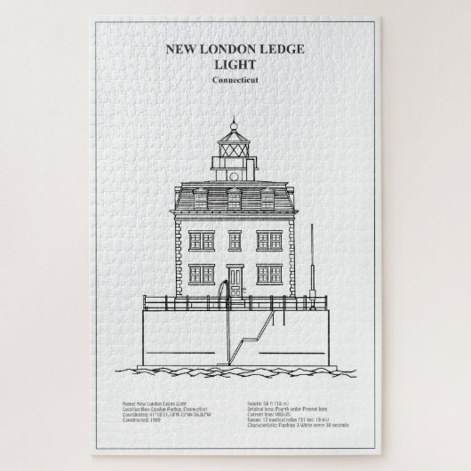 New London Ledge Lighthouse - Connecticut - BD Puzzle (Vertikal)