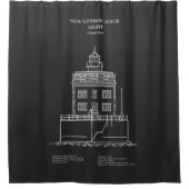 New London Ledge Lighthouse - Connecticut - PD Duschvorhang (Vorderseite)
