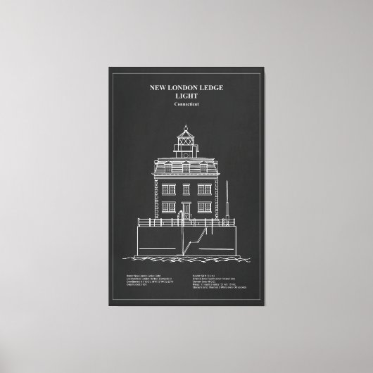 New London Ledge Lighthouse - Connecticut - PD Leinwanddruck (Vorderseite)