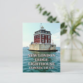 New London Ledge Lighthouse, Connecticut Postcard Postkarte (Stehend Vorderseite)