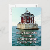 New London Ledge Lighthouse, Connecticut Postcard Postkarte (Vorne/Hinten)