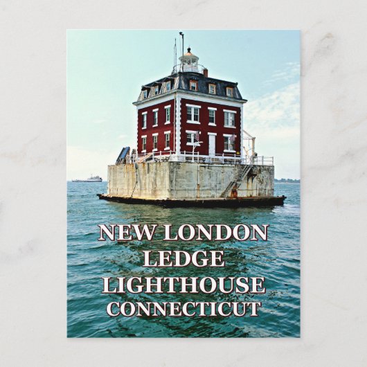 New London Ledge Lighthouse, Connecticut Postcard Postkarte (Vorderseite)