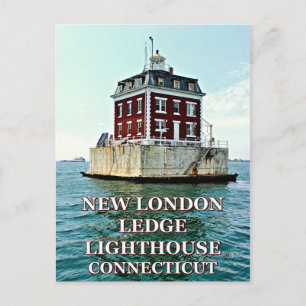 New London Ledge Lighthouse, Connecticut Postcard Postkarte