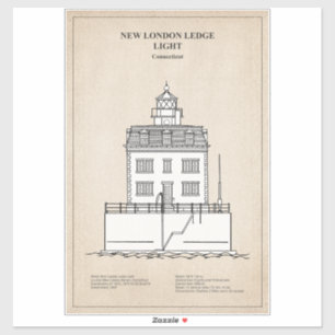 New London Ledge Lighthouse - Connecticut - SBD Aufkleber
