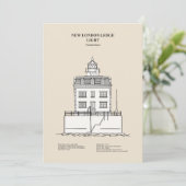 New London Ledge Lighthouse - Connecticut - SBD Dankeskarte (Stehend Vorderseite)