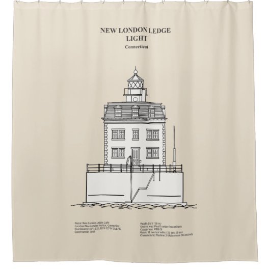 New London Ledge Lighthouse - Connecticut - SBD Duschvorhang (Vorderseite)