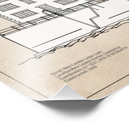 New London Ledge Lighthouse - Connecticut - SBD Fotodruck (Ecke)