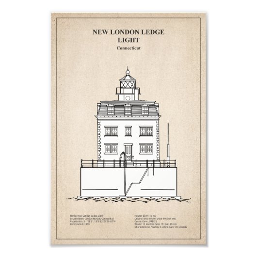 New London Ledge Lighthouse - Connecticut - SBD Fotodruck (Vorne)