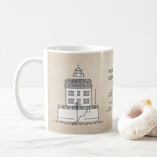 New London Ledge Lighthouse - Connecticut - SBD Kaffeetasse (Mit Donut)
