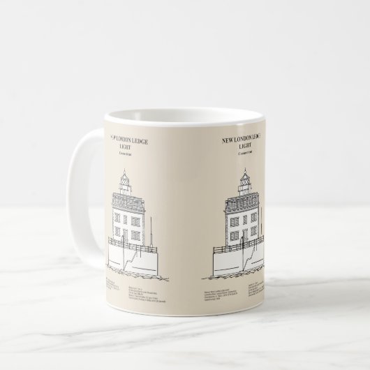 New London Ledge Lighthouse - Connecticut - SBD Kaffeetasse (Vorderseite Links)