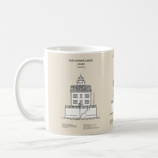 New London Ledge Lighthouse - Connecticut - SBD Kaffeetasse (Links)