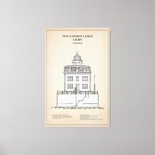 New London Ledge Lighthouse - Connecticut - SBD Leinwanddruck (Vorderseite)