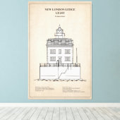 New London Ledge Lighthouse - Connecticut - SBD Leinwanddruck (Insitu (Holzboden))
