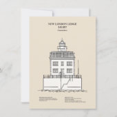 New London Ledge Lighthouse - Connecticut - SBD Mitteilungskarte (Vorderseite)