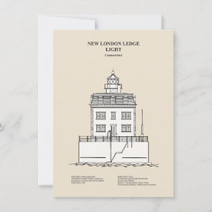 New London Ledge Lighthouse - Connecticut - SBD Mitteilungskarte