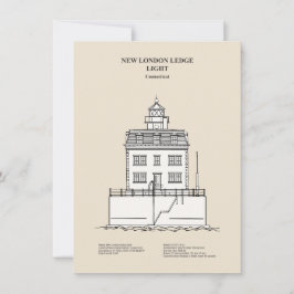 New London Ledge Lighthouse - Connecticut - SBD Mitteilungskarte