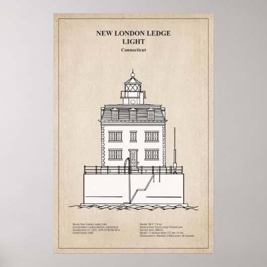 New London Ledge Lighthouse - Connecticut - SBD Poster (Vorne)