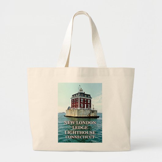 New London Ledge Lighthouse, Connecticut Tote Bag Jumbo Stoffbeutel (Vorne)