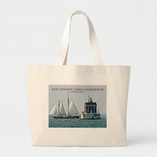 New London Ledge Lighthouse, Connecticut Tote Bag Jumbo Stoffbeutel (Vorne)