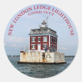 New London Ledge Lighthouse, CT Round Sticker (Vorderseite)