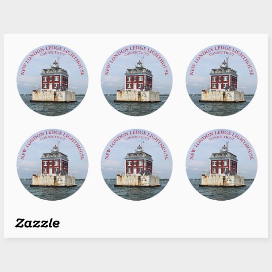 New London Ledge Lighthouse, CT Round Sticker (Blatt)
