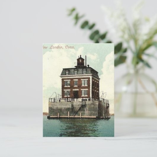 New London Ledge Lighthouse Postkarte (Stehend Vorderseite)