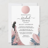 New Long Tulle Regal Glam Blush Pink Brautparty Einladung (Vorderseite)