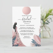 New Long Tulle Regal Glam Blush Pink Brautparty Einladung (Stehend Vorderseite)