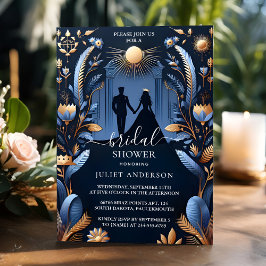 New Luxury Fuchsia Crown Royal Blue Brautparty Einladung