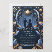 New Luxury Fuchsia Crown Royal Blue Brautparty Einladung (Vorderseite)