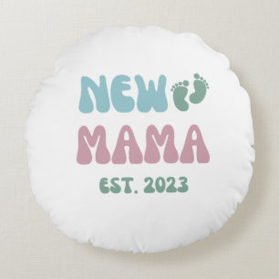 New Mama Est 2023 - Pillow 16x16 Rundes Kissen