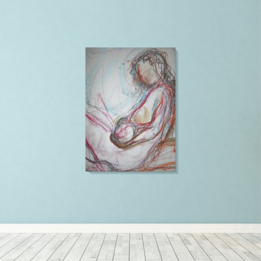 New Mama New Baby New Liebe Leinwanddruck (Insitu (Holzboden))