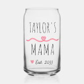 New Mama with Custom Name, Title & Est. Year Dosenglas (Vorderseite)