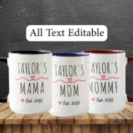 New Mama with Custom Name, Title & Est. Year Tasse