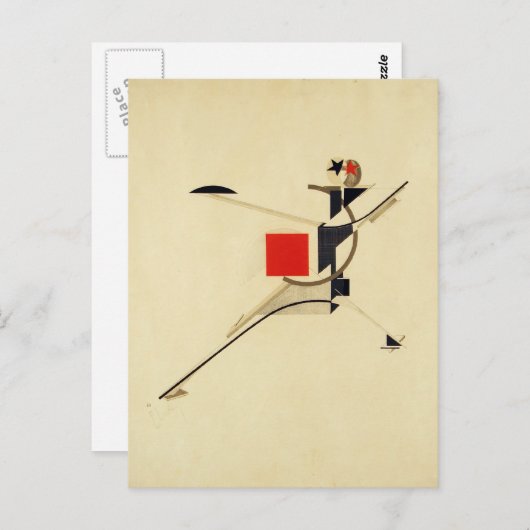 New Man by El Lissitzky Abstrakt Postkarte (Vorne/Hinten)