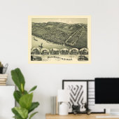 New Martinsville, WV Panoramic Map - 1899 Poster (Heimbüro)