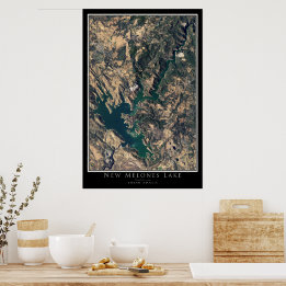 New Melones Lake California Satelliten-Poster-Kart Poster