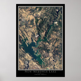 New Melones Lake California Satelliten-Poster-Kart Poster