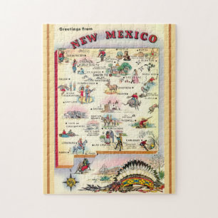 New Mexico 11x14 illustrierte Karte Puzzle