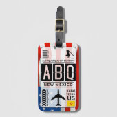 New Mexico ABQ Flughafen-Code Gepäckanhänger (Vorderseite Vertikal)